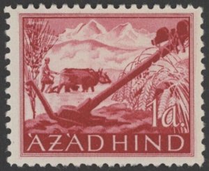 1943  Azad Hind (India) 1A Farmer & Oxen, MH