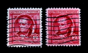 US #869 Used Lot of 2 James Fenimore 1940