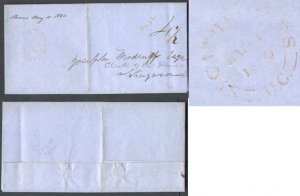Canada-cover #6104-Stampless-Lincoln-Catherines,UC-My 11 1860,double broken cir