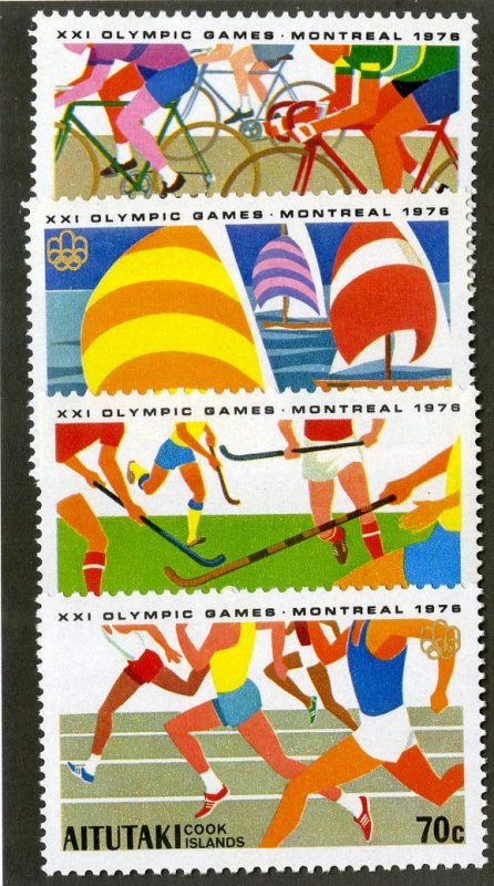 AITUTAKI 127-30 MNH SCV $2.55 BIN $1.25 OLYMPICS