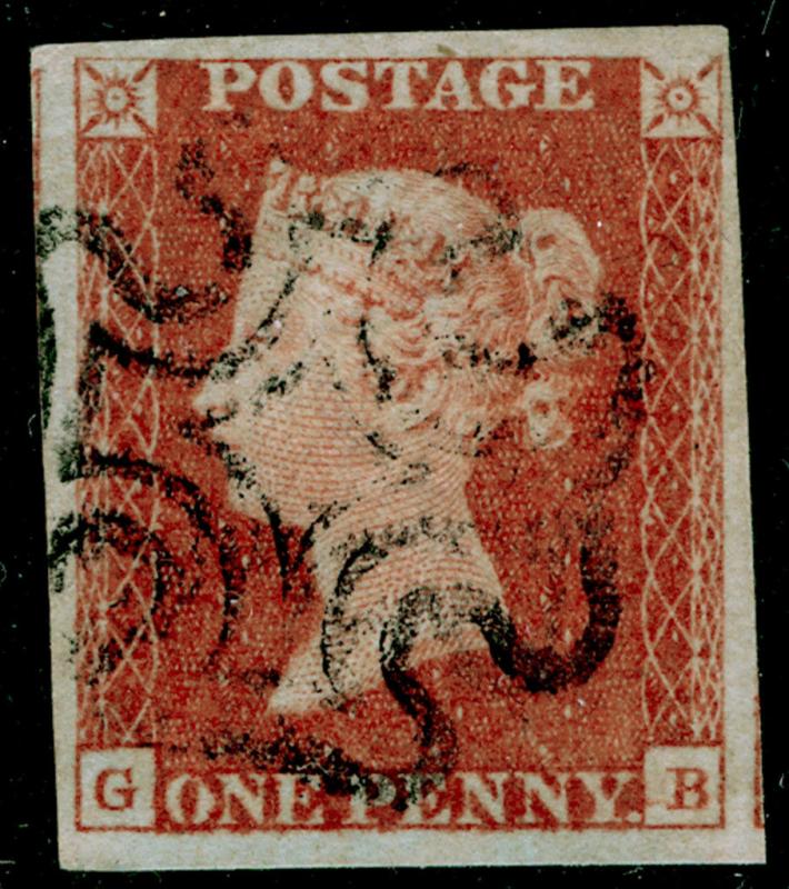 SG8, 1d red-brown, FINE used. Cat £55. BLACK MX. 4 MARGINS. GB