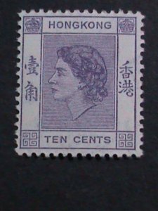 ​HONG KONG-1954 SC#186 68 YEARS OLD-QUEEN ELIZABETH II MINT LT.HING VF RARE