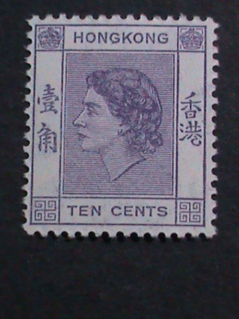 ​HONG KONG-1954 SC#186 68 YEARS OLD-QUEEN ELIZABETH II MINT LT.HING VF RARE
