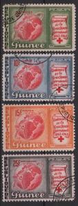 Guinea 1963 - Scott 309-311 + C50 set of 4 - Red Cross 