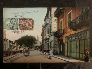 1909 Mansoura Egypt Picture Postcard Cover To Brussels Belgium Street View