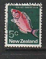 1970 New Zealand - Sc 444 - used VF - single - Scarlet Parrotfish