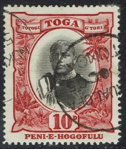 TONGA 1897 KING 10D WMK TURTLES USED