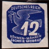 Bohemia and Moravia #P6 Mint - 1939 12h.  - Birds, Doves