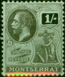 Montserrat 1916 1s Black-Blue Green SG56 Fine & Fresh LMM