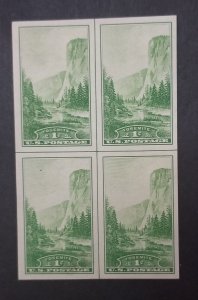 US Scott 756 1c Yosemite Centerline Cross Stamp Block MINT MNH NGAI T6702