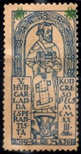 Scarce 1923 Hungary Poster Stamp 5th Esperanto Congress Pecs May 19-21