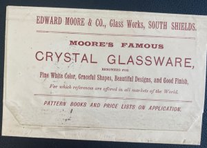 1900 South Shields England Stationery Advertising Wrapper Cover Moore’s Crystal