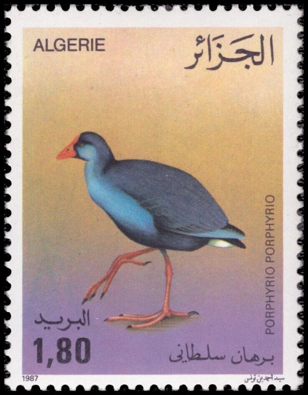 Algeria 1987 Sc 849-852 Birds Flamingo Swamphen Kite CV $7