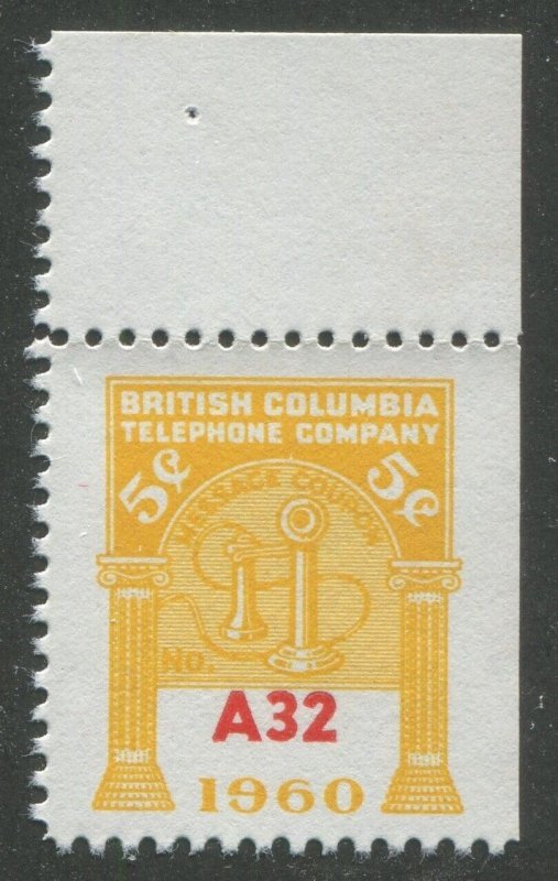 Canada Revenue BCT190 Mint British Columbia Telephone Frank