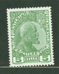 Liechtenstein #1 Unused Single