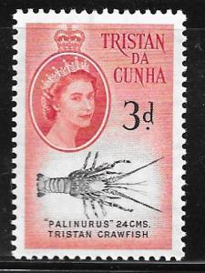 Tristan da Cunha 33: 3d Tristan Rock Lobster (Jasus tristani), MH, F-VF