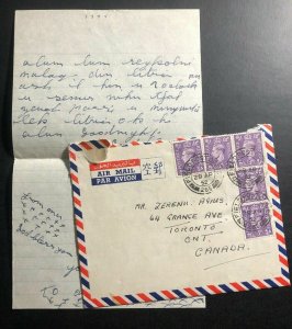 1952 Egypt British Army Field Post Airmail Cover To Toronto Canada