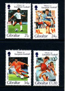 Gibraltar-Sc#707-10- id4-unused NH QEII set-Sports-European Soccer-1996-