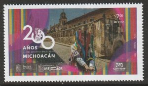 MEXICO NEW ISSUE 2025, 200th ANNIV. STATE OF MICHOACAN, MINT, NH. VF.