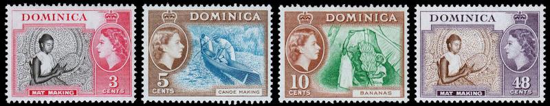 Dominica Scott 157-160 (1957) Mint H F-VF Complete Set  M