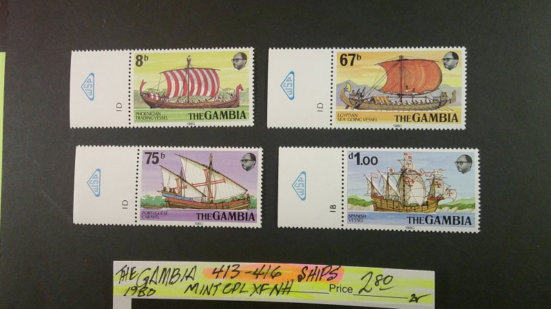 Gambia 1980 Sailing Vessels Scott# 413-416 Mint XF NH CPL set of 4