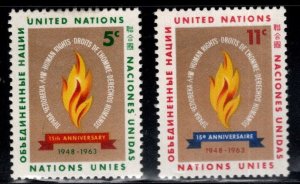 United Nations UN Scott 121-122 Stamp set MNH**