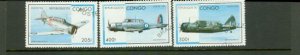 Congo Aircraft Lot 2 , 3 stamps