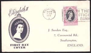 SINGAPORE 1953 coronation commem FDC.......................................B2728