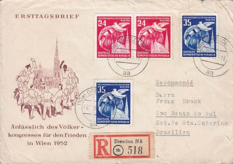 Y) 1952 GERMANY,PEOPLE OCCASION OF CONGRESS FOR PEACE IN VIE