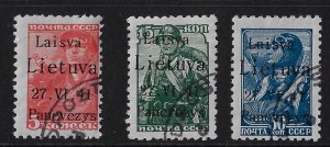 PANEVEZYS local  o/p German occup. Lithuania 1941 , group of 3, used.    (a2202