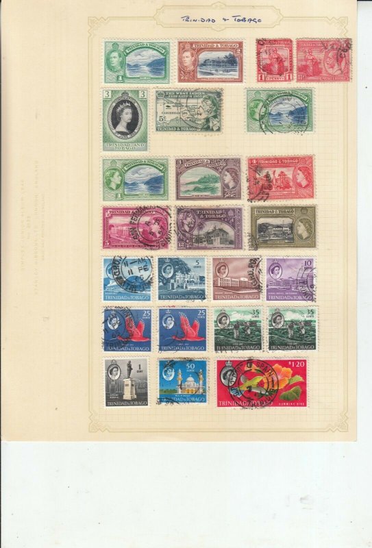 TRINIDAD AND TOBAGO 4 ALBUM PAGES OF MINT/USED VALUES/SETS