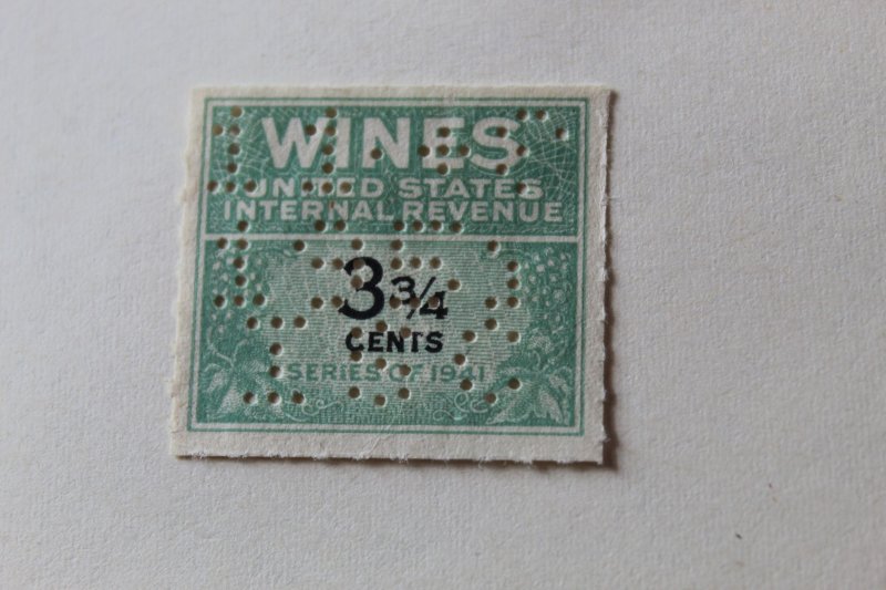 US WINE REVENUE RE115 USED  PERFORATED INTIALS