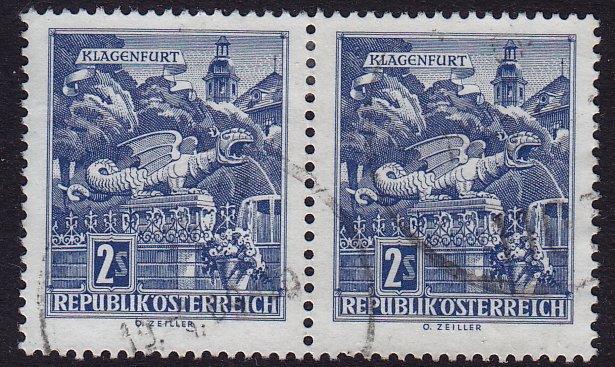 Austria - 1968 - Scott #696 - used pair - Klagenfurt