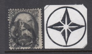 US #73 BLACK JACK with Diamond Cancel (NICE) cv$50.00