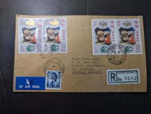 1973 Registered British Hong Kong Airmail Cover to Hamburg West Germany