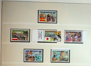 MICRONESIA Sc 59-62,C37-8 NH ISSUE OF 1988 - LOCAL HISTORY - (JO23)