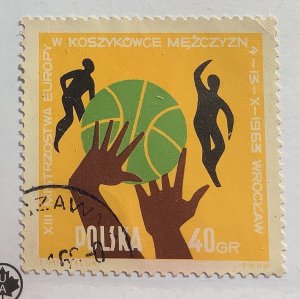 Poland 1963 Scott 1159 used - 40gr,  European Men's Basketball Championship