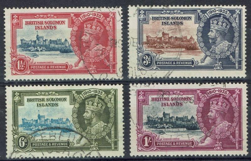 BRITISH SOLOMON ISLANDS 1935 KGV SILVER JUBILEE SET USED 