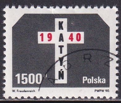 Poland 1990 Sc 2975 Katyn Forest Massacre 50th Anniversary Stamp Used