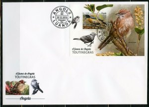 ANGOLA 2018  WARBLERS SOUVENIR SHEET FIRST DAY COVER