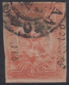 MEXICO 1864-65 EAGLES Sc 25 TOP VALUE Mexico District Thick Paper USED SCV$90.00 