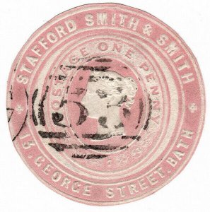 (I.B) QV Postal : Newspaper Wrapper - Stafford Smith 1d (Advertising Ring) 