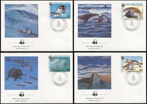 Mauritania 597-600, FDC, World Wildlife Fund, WWF, Mediterranean Monk Seal