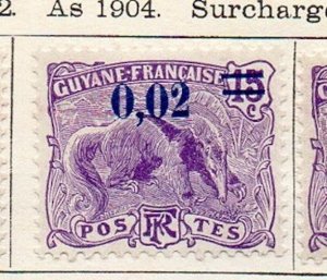 French Guiana 1922 Early Issue Fine Mint Hinged 0,02. 103537