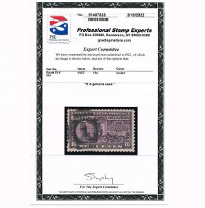 EXCEPTIONAL GENUINE SCOTT #E15 VF-XF USED 1927 VIOLET SPECIAL DELIVERY PSE CERT