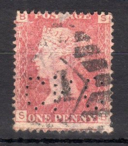 PENNY RED PLATE 120 WITH 'C P C' PERFIN