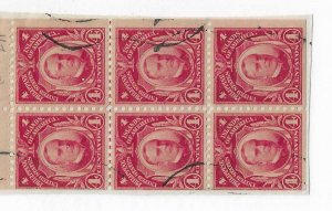 Philippine Islands Sc #291b booklet pane of 6 used on piece VF