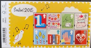 GB QEII 2015 Smilers Miniature Sheet SG MS3678 (5th Series) With Barcode U/M 