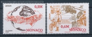 [123461] Monaco 2008 Railway train airplane Mail transport  MNH