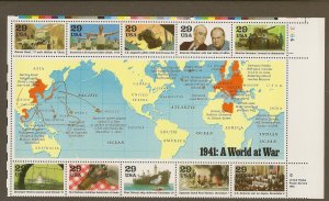 USA  Scott 2559,2697,2765,2838,2981 World War II   MNH With Folio